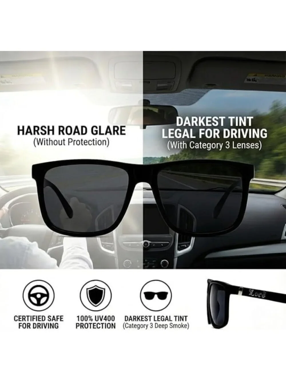 Stylish Flat Top Sunglasses - 2-Pack Hardcore Shades for Ultimate UV Protection